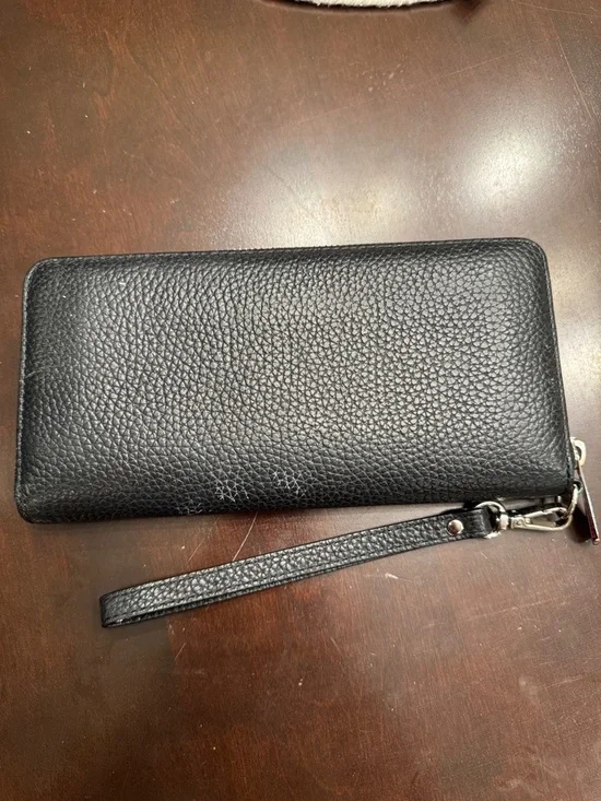 Michael Kors Black Pebbled Leather Continental Zip Wallet - Picture 2 of 6